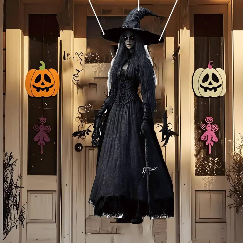 Halloween's Skull Bride Hanging Decoration - Weather Resistant Fabric