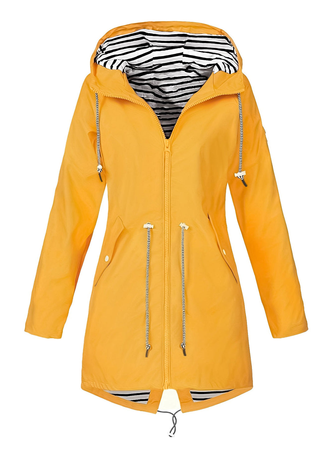 Oversized damesjas met capuchon en uitgesproken stijl