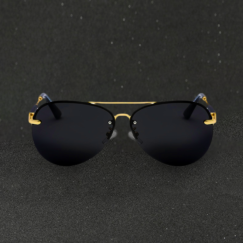Alec | Men's Stylish Black Polarized Pilot Sunglasses-The Yellow Prime
