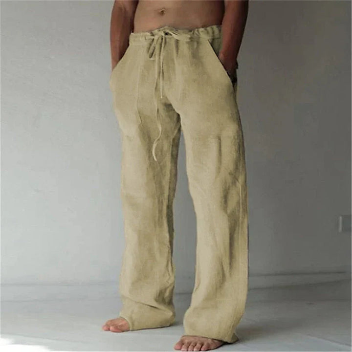 Men's Lightweight Linen Trousers for Spring and Autumn-The Yellow Prime