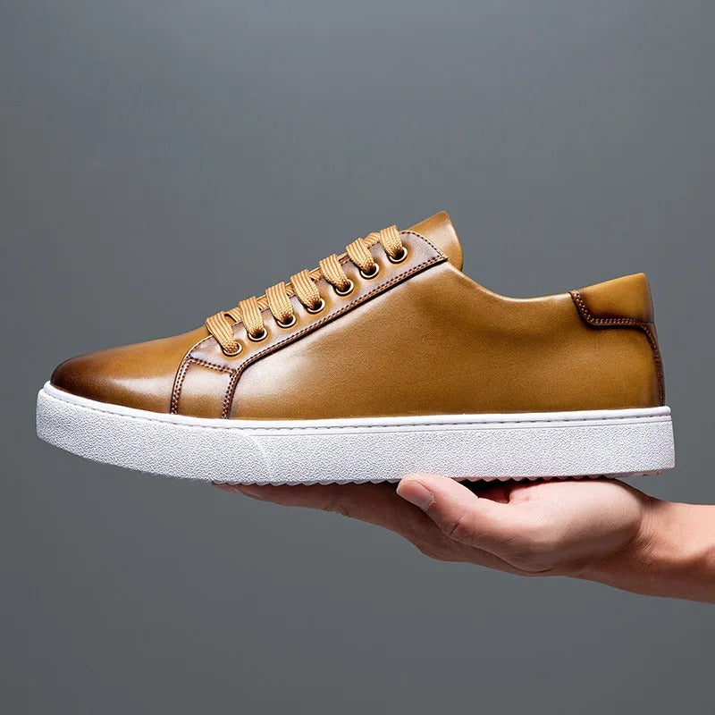 David | Men's Leather Sneakers-The Yellow Prime