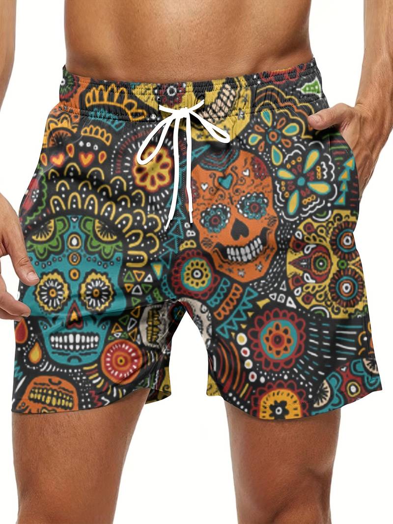 Men's Trendy Hawaiian Shorts with Adjustable Drawstring-The Yellow Prime