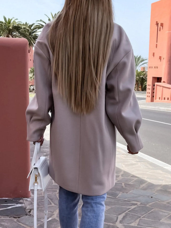 Cappotto invernale lungo da donna a doppiopetto con tasche, taglie S-3XL