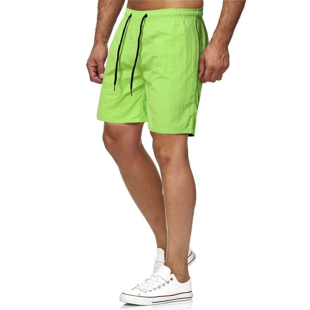 Men's Quick-Drying Solid Color Fitness Swim Trunks-The Yellow Prime