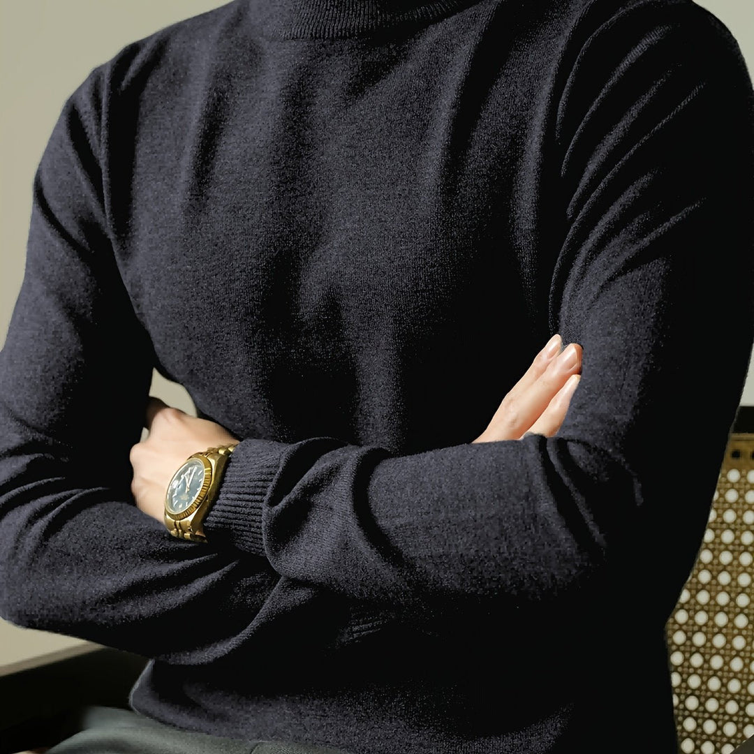 Men's Sophisticated Mock-Neck Sweater