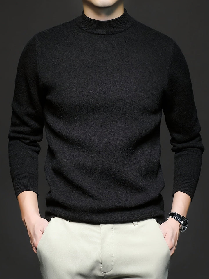 Men's Sophisticated Mock-Neck Sweater