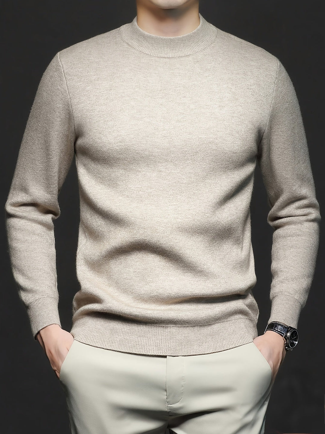Men's Sophisticated Mock-Neck Sweater