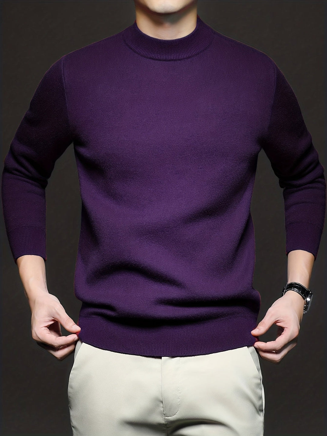 Men's Sophisticated Mock-Neck Sweater