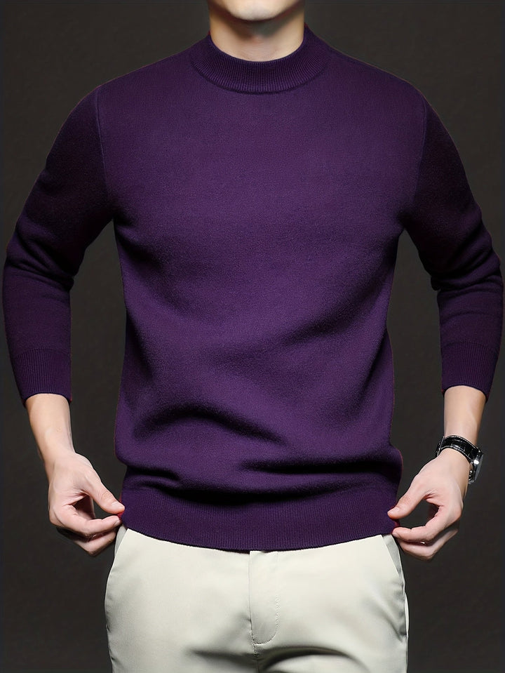 Men's Sophisticated Mock-Neck Sweater