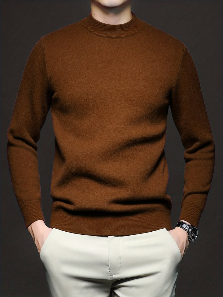 Men's Sophisticated Mock-Neck Sweater