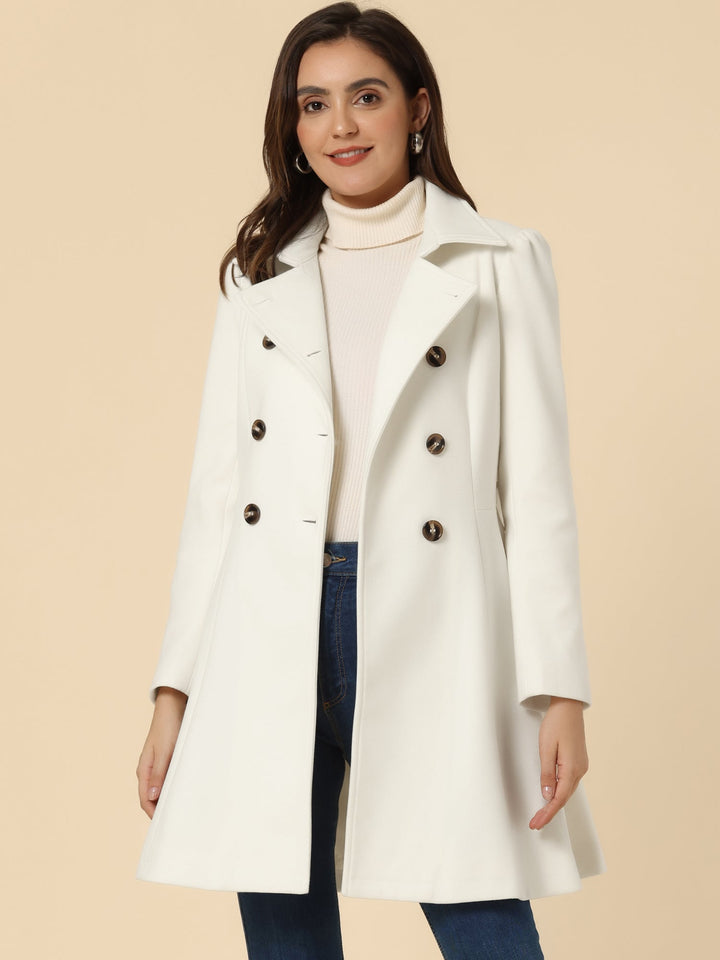 Women's Fit-and-Flare Double-Breasted Trench Coat