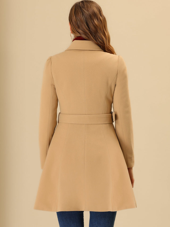 Women's Fit-and-Flare Double-Breasted Trench Coat