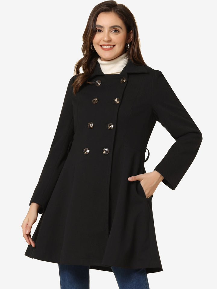 Women's Fit-and-Flare Double-Breasted Trench Coat