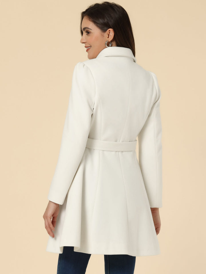 Women's Fit-and-Flare Double-Breasted Trench Coat