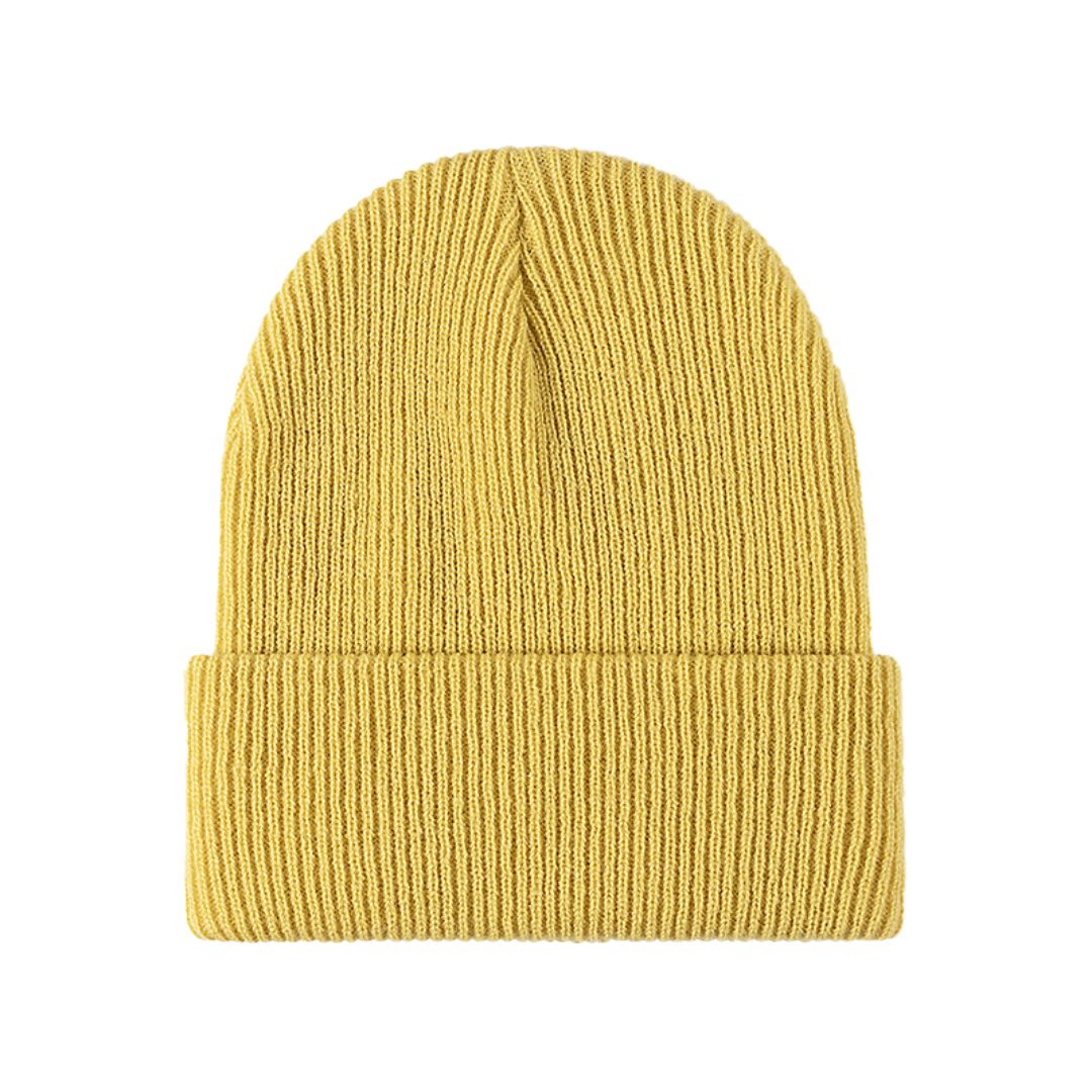 Women's Warm Versatile Beanie - Folded Cuff Ribbed Knit Winter Hat-The Yellow Prime