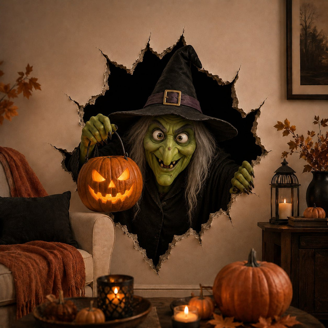 3D-halloweenmuurstickers voor griezelige inbraakdecoratie
