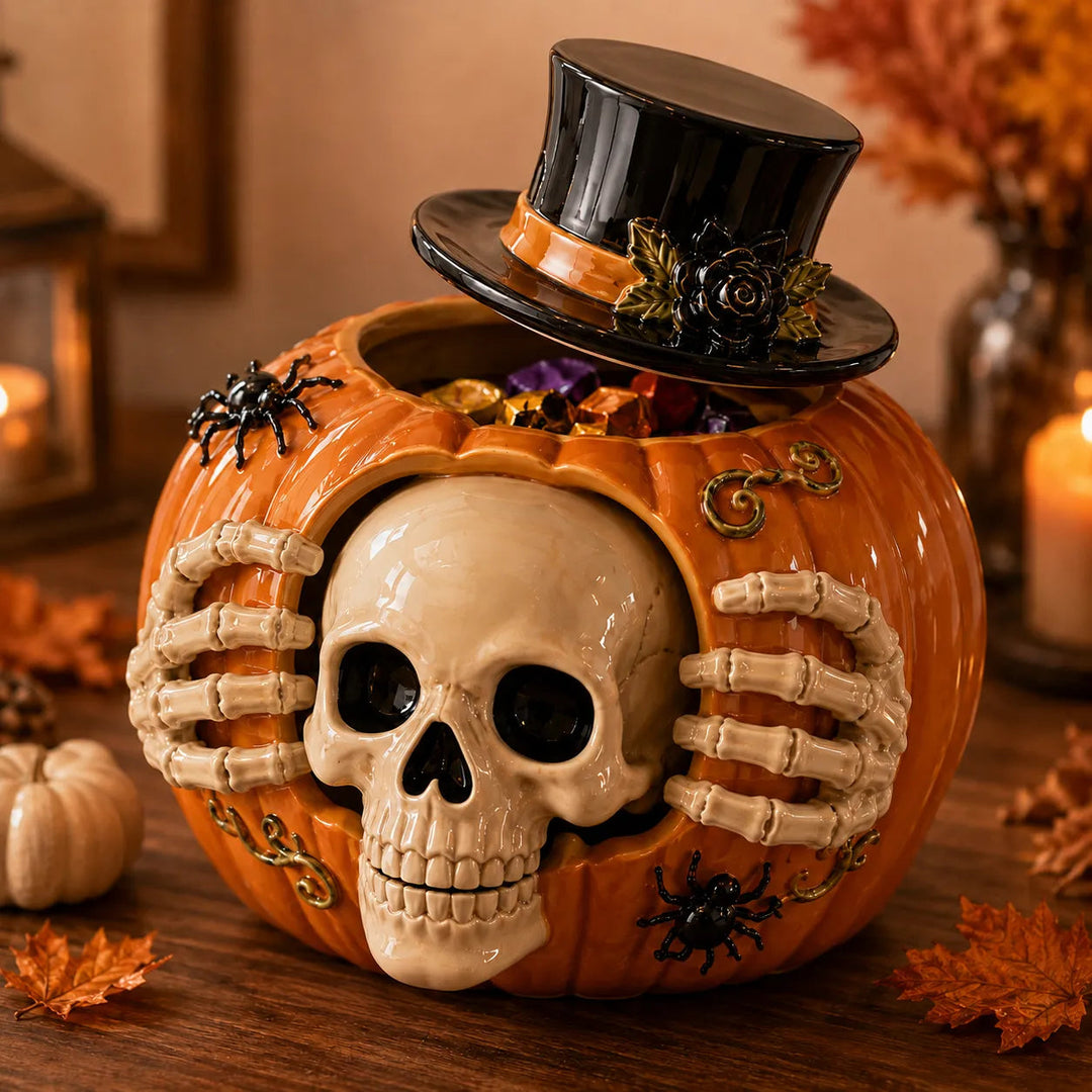 Halloween-skalgresskar til godterier for knask eller knep