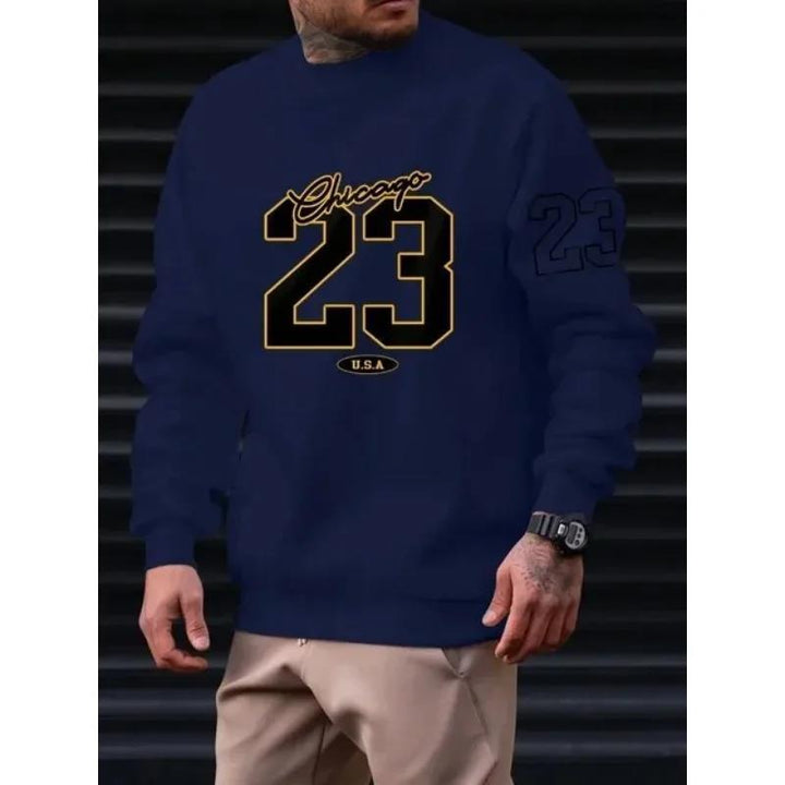 Men's Casual Fleece Crewneck Sweatshirt-The Yellow Prime