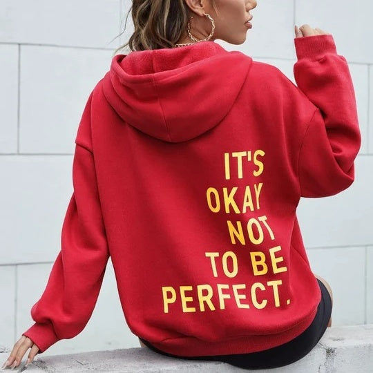 Women's Oversized Hoodie with Relaxed Back Slogan in Cotton Blend-The Yellow Prime