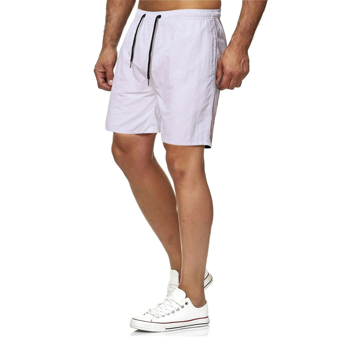 Men's Quick-Drying Solid Color Fitness Swim Trunks-The Yellow Prime