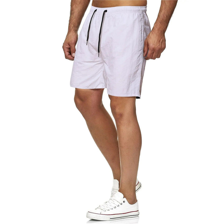 Men's Quick-Drying Solid Color Fitness Swim Trunks-The Yellow Prime