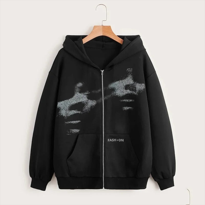 Men's Oversized Unisex Zip Hoodie - Boxy Cotton Front Design-The Yellow Prime