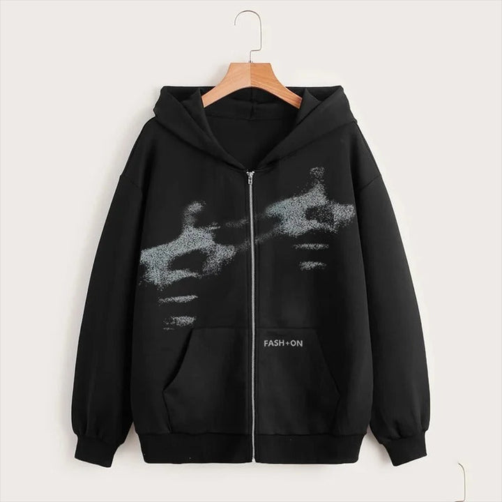 Men's Oversized Unisex Zip Hoodie - Boxy Cotton Front Design-The Yellow Prime