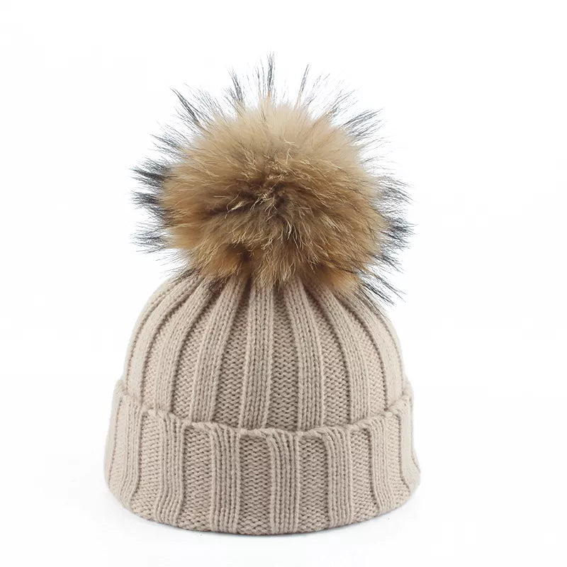 Women's Chunky Ribbed Cotton Blend Winter Beanie-The Yellow Prime
