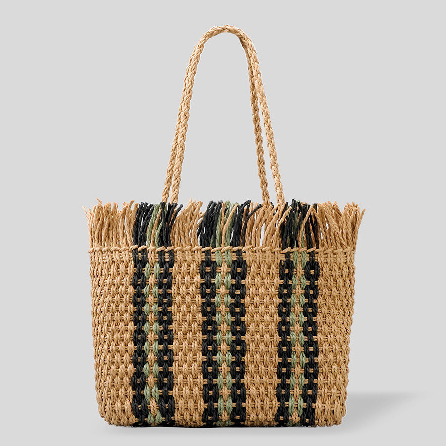 Stylish Women's Handwoven Beach Bag with Spacious Capacity-The Yellow Prime