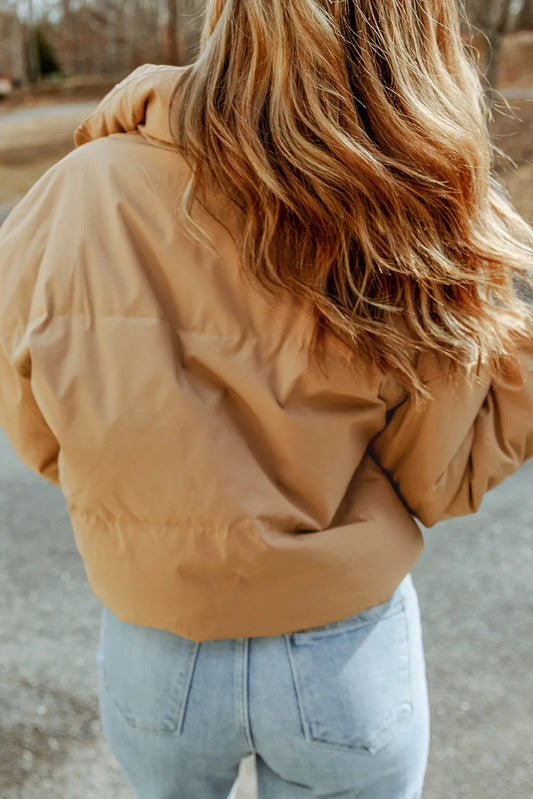 Women's Zip-Up Collared Winter Jacket with Pockets, Sizes S To Xl