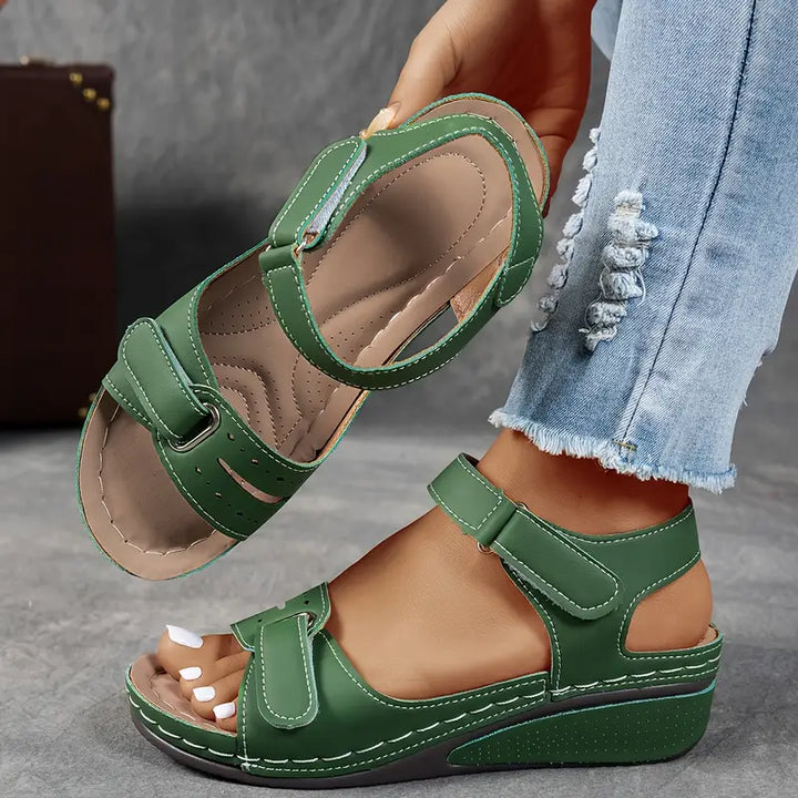 Theresa | Women's Open Toe Ankle Strap Platform Sandals-The Yellow Prime