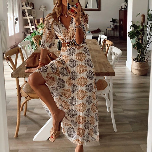 Women's Holiday Maxi Dress-The Yellow Prime