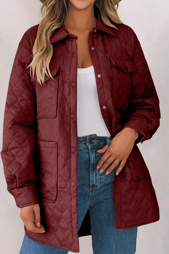 Women's Winter Coat, Snap Front, Collared, Sizes S-2XL