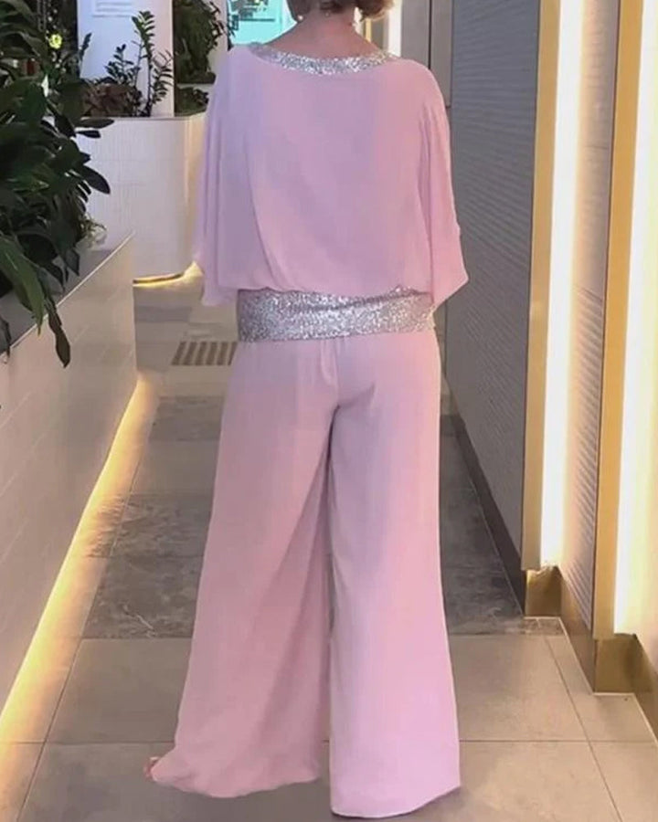 Women's Stylish Sequin Jumpsuit with Shimmering Details-The Yellow Prime