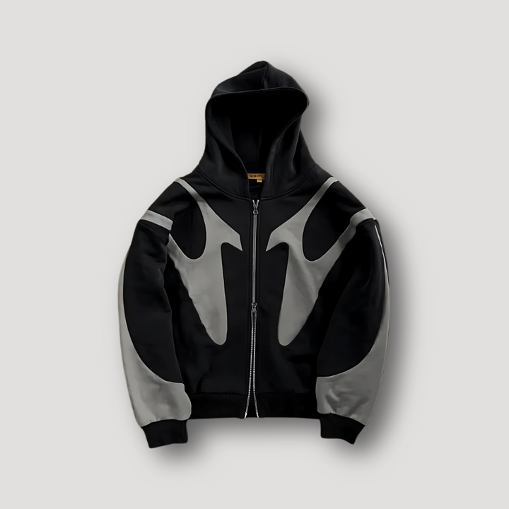Men's Stylish Zip-Up Hoodie with Print Design