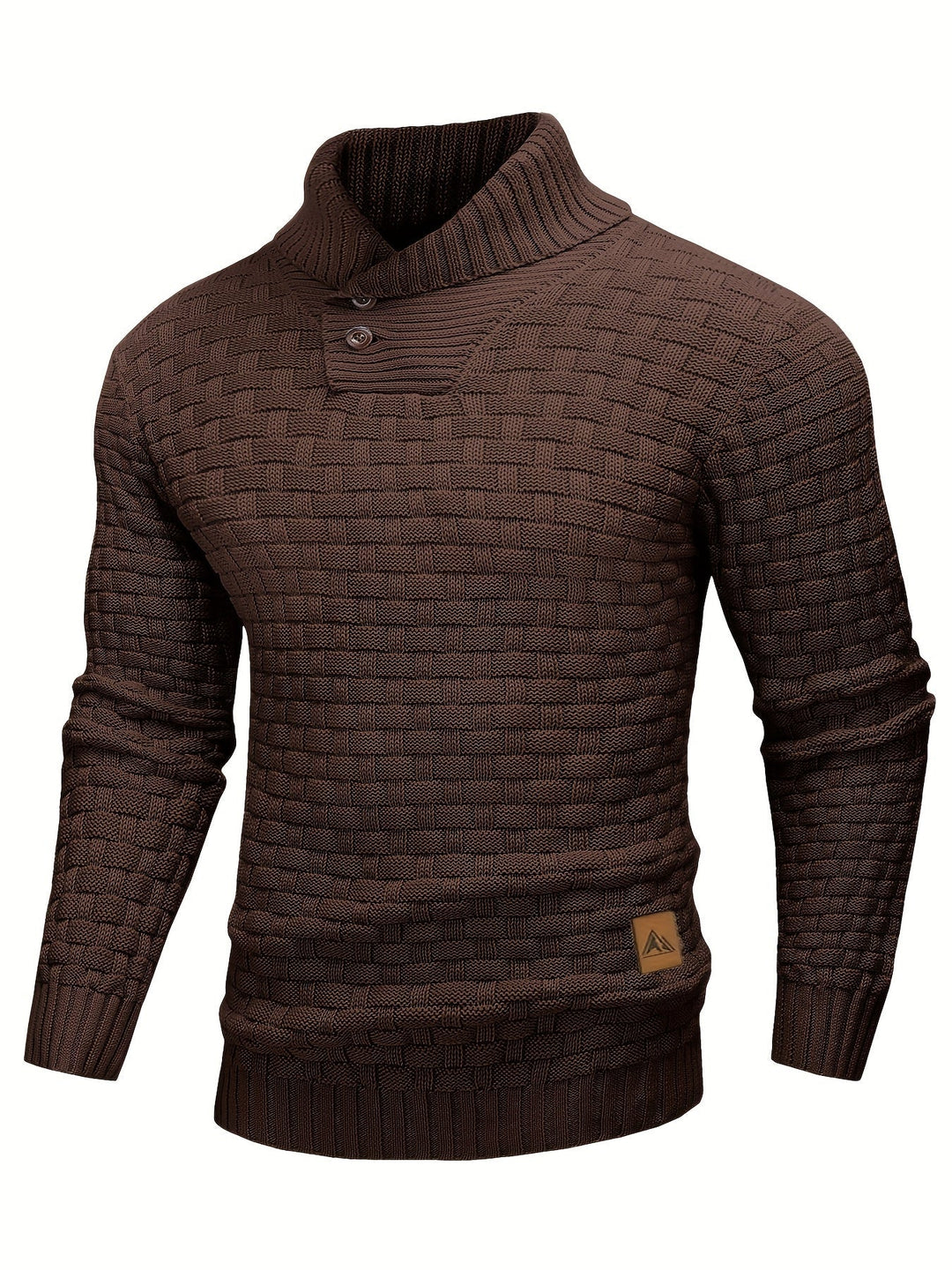 Men's Classic Textured Shawl-Collar Sweater