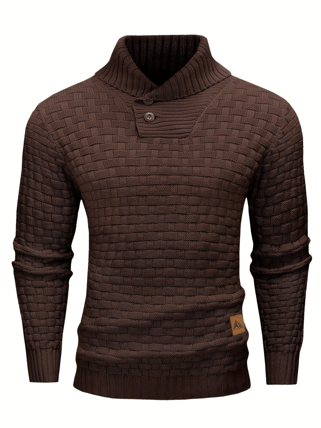 Men's Classic Textured Shawl-Collar Sweater
