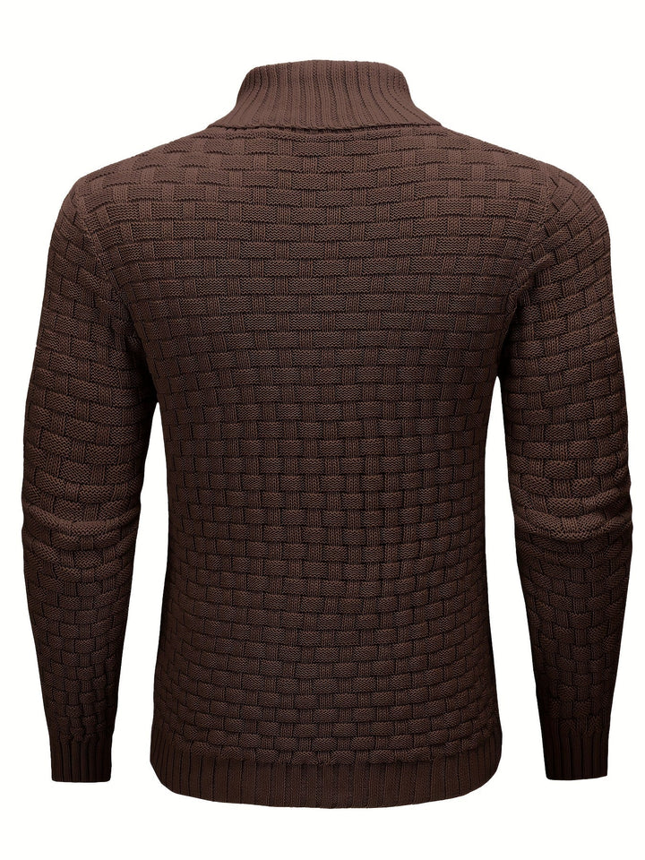 Men's Classic Textured Shawl-Collar Sweater