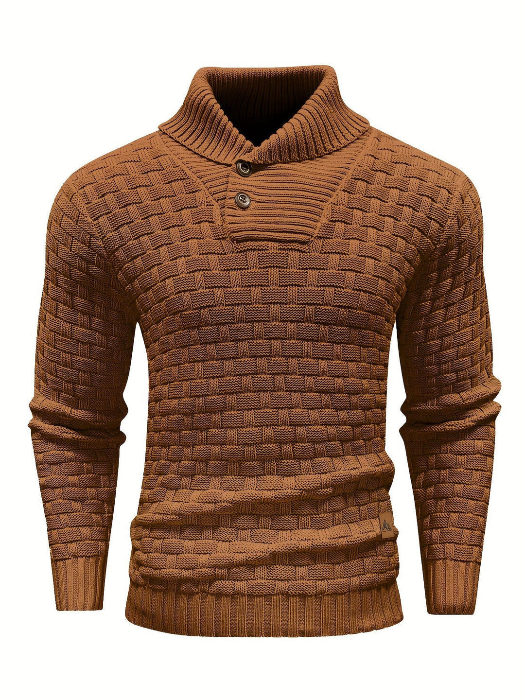 Men's Classic Textured Shawl-Collar Sweater