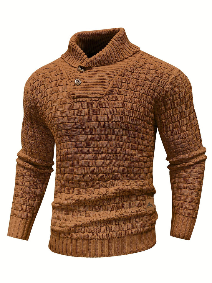 Men's Classic Textured Shawl-Collar Sweater