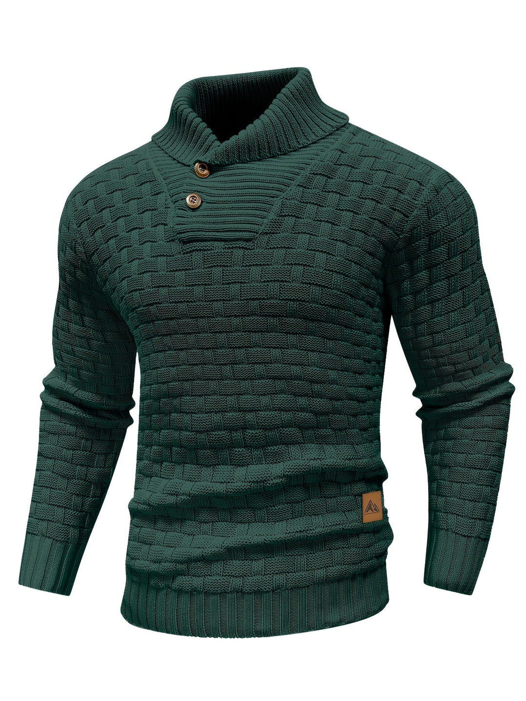 Men's Classic Textured Shawl-Collar Sweater