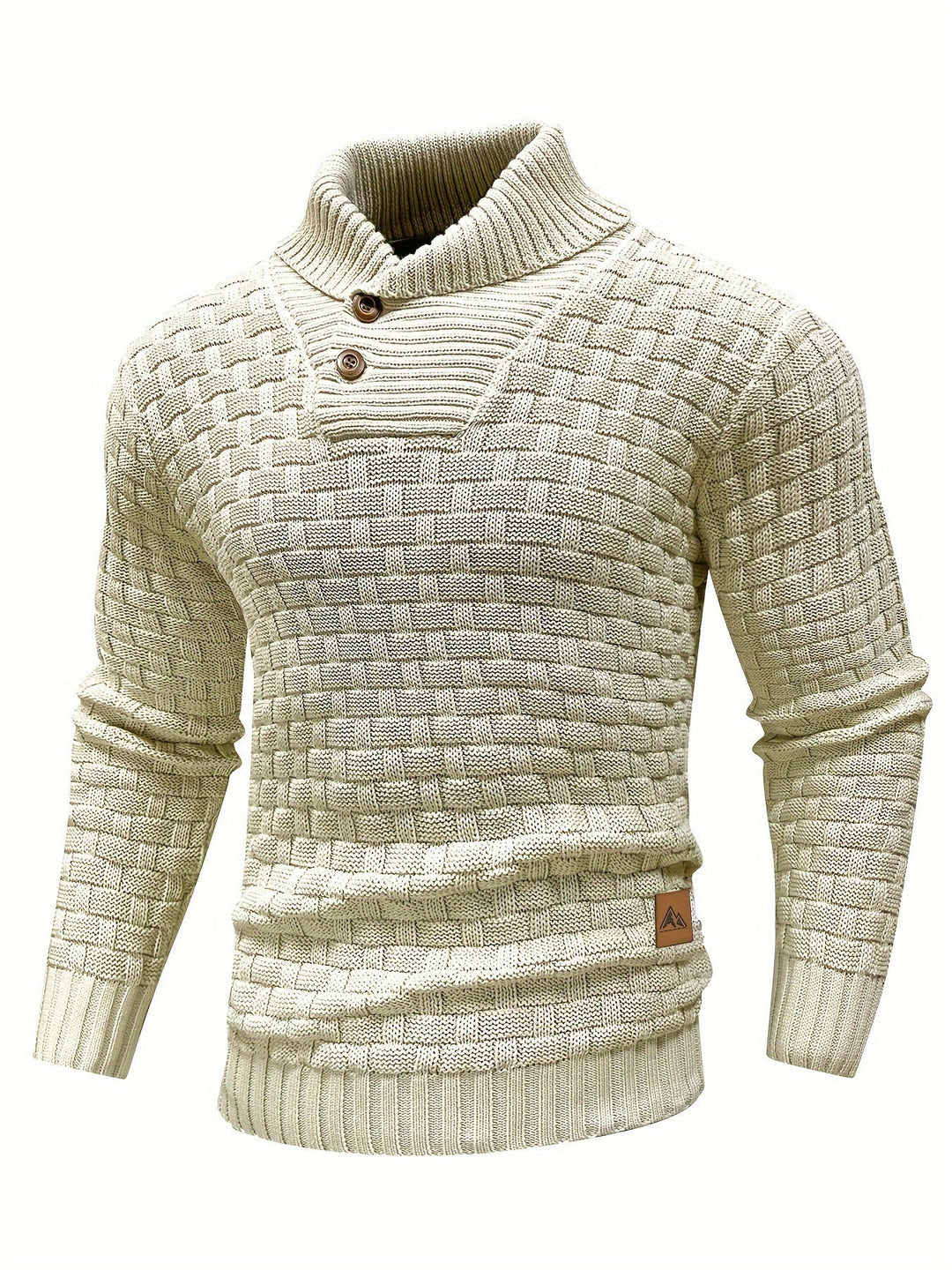 Men's Classic Textured Shawl-Collar Sweater