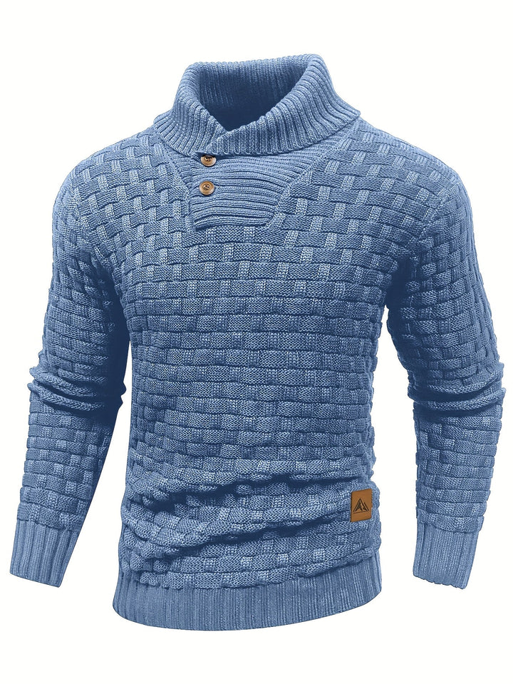 Men's Classic Textured Shawl-Collar Sweater