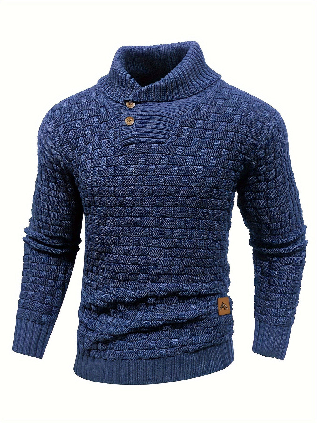 Men's Classic Textured Shawl-Collar Sweater