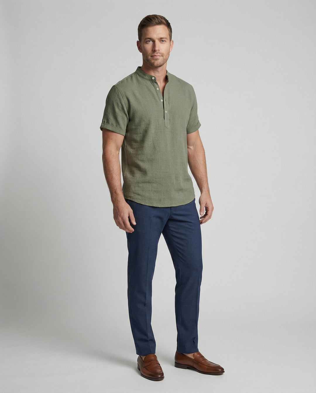 Men's High-Quality Comfortable V-Neck Polo Shirt-The Yellow Prime