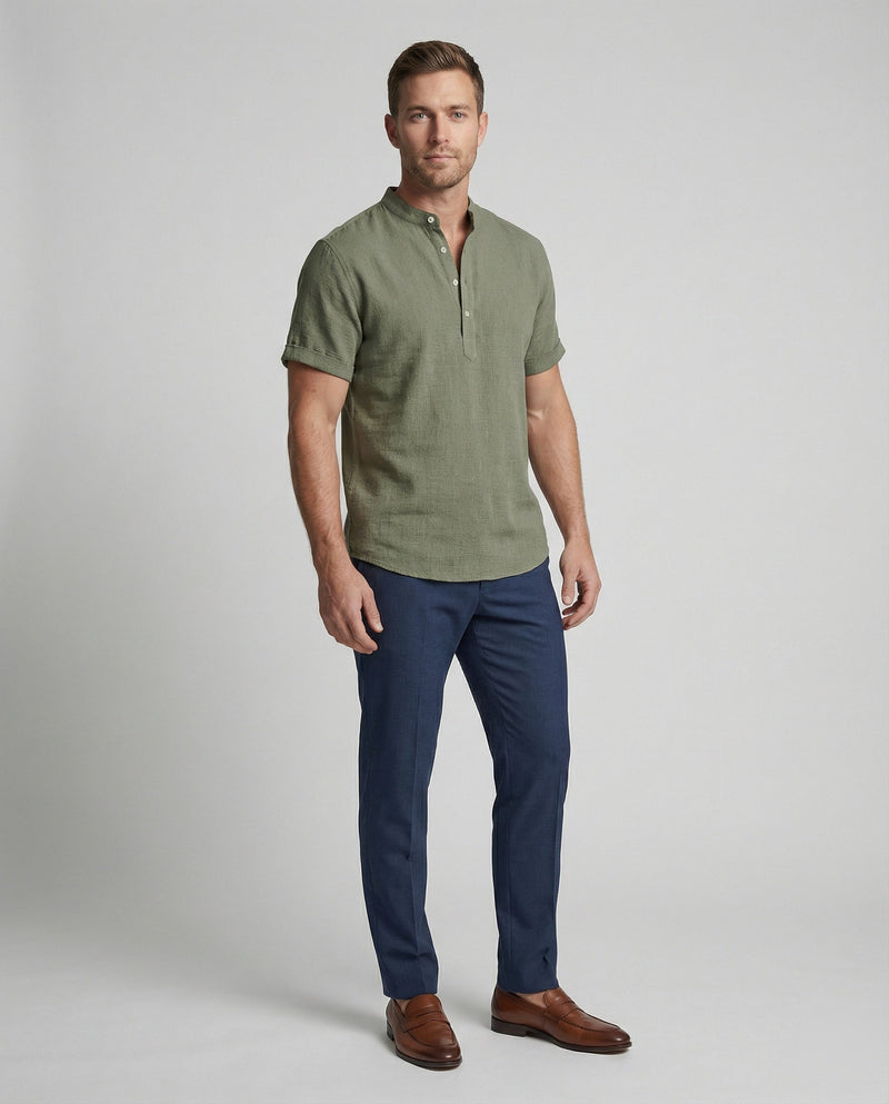 Men's High-Quality Comfortable V-Neck Polo Shirt-The Yellow Prime