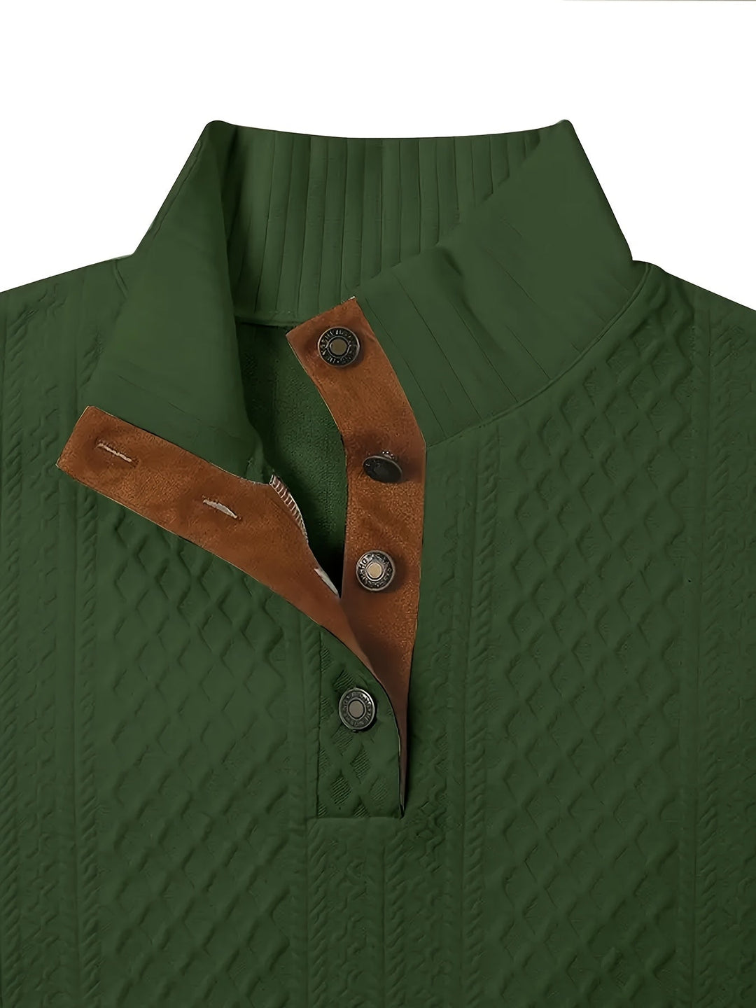 Men's Classic Stand Collar Henley Sweater