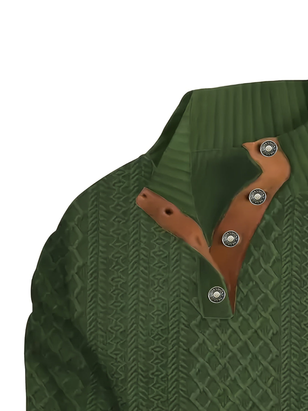 Men's Classic Stand Collar Henley Sweater