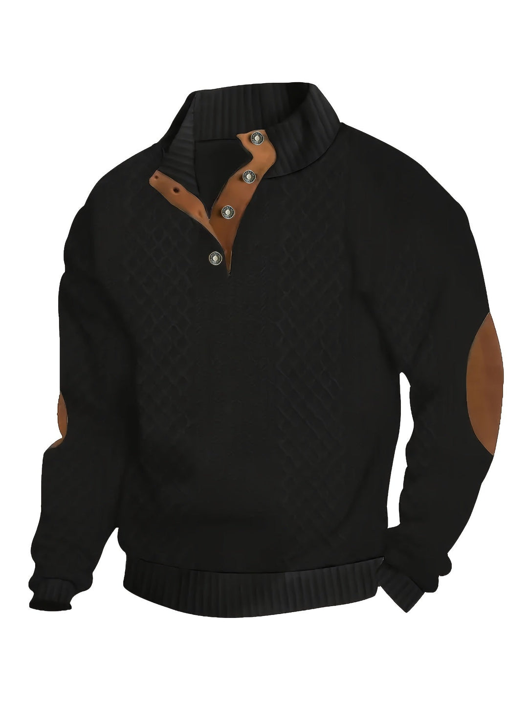 Men's Classic Stand Collar Henley Sweater