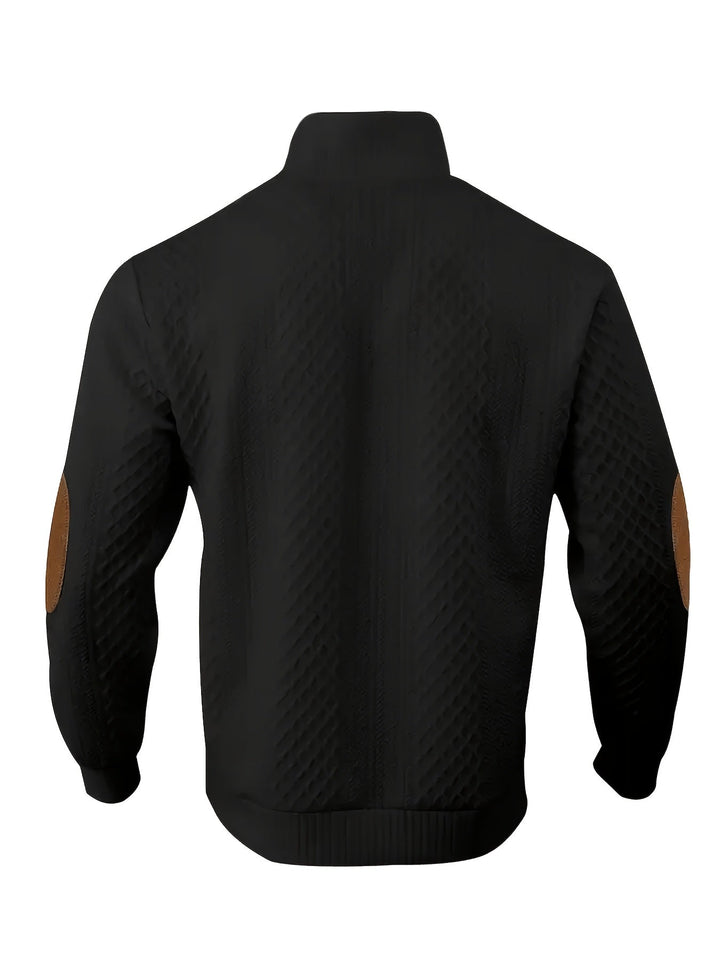 Men's Classic Stand Collar Henley Sweater